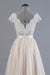 Cute Cap Sleeve V-neck Lace Tulle Wedding Dress - Wedding Dresses