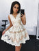 Cute Mini V-Neck Blue Homecoming Lace Appliqued Short Prom Sweet 16 Dress - Prom Dresses