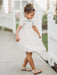 Flower Girl Dresses Jewel Neck Short Sleeves Kids Party Dresses