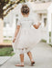 Flower Girl Dresses Jewel Neck Short Sleeves Kids Party Dresses