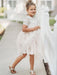Flower Girl Dresses Jewel Neck Short Sleeves Kids Party Dresses