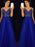 D| Bridelily A-Line V-Neck Sleeveless Floor-Length With Applique Tulle Dresses - Prom Dresses