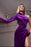 Purple One Shoulder Long Sleeves Prom Dress - Mermaid Style With Slit