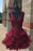 Dark Burgundy V Neck Outstanding Lace Appliqued Homecoming Dress - Prom Dresses