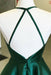 Dark Green Satin Spaghetti Strap Halter Open Back Short Homecoming Dresses - Prom Dresses