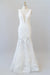 Deep V-neck Appliques Tulle Mermaid Wedding Dress - Wedding Dresses