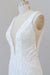 Deep V-neck Appliques Tulle Mermaid Wedding Dress - Wedding Dresses