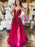 Deep V Neck Backless Burgundy Lace Long Prom Dresses, Long Burgundy Lace Formal Evening Dresses