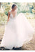Deep V-neck Beading Straps Tulle Appliques A-line Custom Beach Wedding Dress - Wedding Dresses