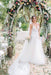 Deep V-neck Beading Straps Tulle Appliques A-line Custom Beach Wedding Dress - Wedding Dresses