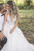 Deep V-neck Beading Straps Tulle Appliques A-line Custom Beach Wedding Dress - Wedding Dresses