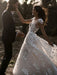 Deep V Neck Short Sleeve Backless A Line Wedding Dresses - wedding dresses