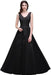 Double V Neck Long Evening Dress Chiffon Bridesmaid Dresses - Black / US 2 - bridesmaid dresses