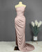 Chic Blue Charmeuse Prom Dress with Sleeveless Design and High Side Slit