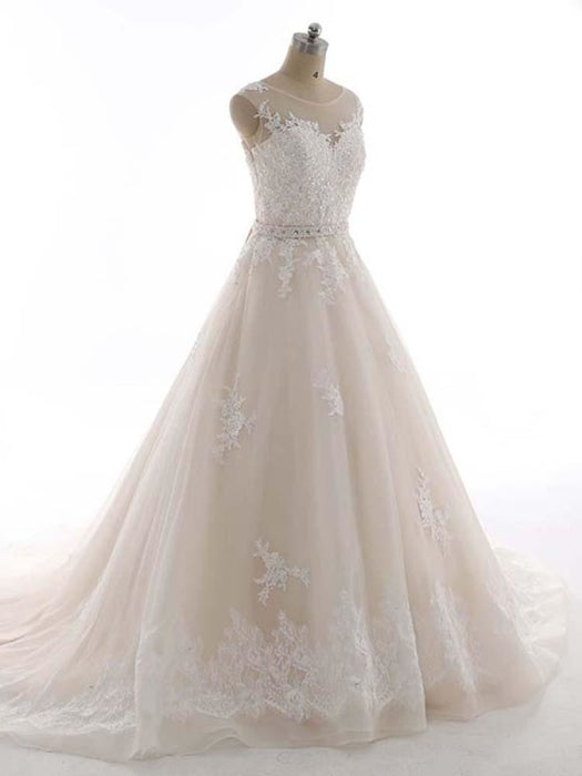 Elegant Vintage Long Sleeve Lace Wedding Dress Plus Size - Bridelily