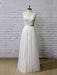 Elegant Floor Length Lace Tulle A-line Wedding Dresses - Ivory / Floor Length - wedding dresses