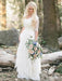 Elegant Half Sleeves V-neck Lace Boho Wedding Dress - wedding dresses