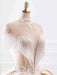 Elegant High Neck Tassel Sleeves Ball Gown Wedding Dresses - wedding dresses