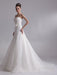 Elegant Ivory A-line Strapless Rhinestone Tulle Bridal Wedding Dress