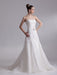 Elegant Ivory A-line Strapless Rhinestone Tulle Bridal Wedding Dress