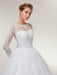 Elegant Long Sleeves Lace Detachable Train Ball Gown Wedding Dresses - wedding dresses