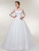 Elegant Long Sleeves Lace Detachable Train Ball Gown Wedding Dresses - White / Floor Length - wedding dresses