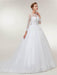Elegant Long Sleeves Lace Detachable Train Ball Gown Wedding Dresses - wedding dresses