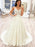 Elegant Long White Lace Wedding Dresses with Train, White Lace Prom Formal Evening Dresses