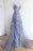 Elegant Mermaid Backless V Neck Blue Lace Long Prom Dresses, Mermaid Blue Formal Dresses, Blue Lace Evening Dresses 