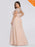 Elegant O-Neck Cap Sleeves A-Line Plus Size Evening Dresses - evening dresses