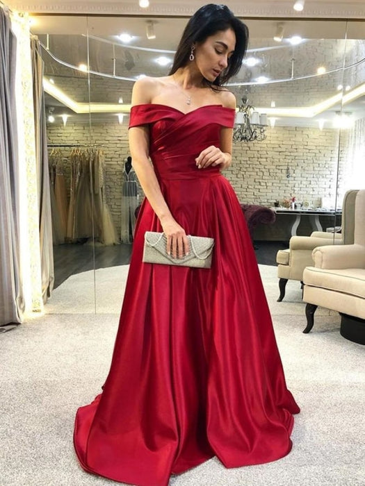 Maroon off the shoulder prom dress hotsell