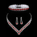 Elegant Red Crystal Necklace Earrings Bracelet Jewelry Sets | Bridelily - jewelry sets