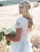 Elegant Short Sleeves Lace Tulle Wedding Dresses - wedding dresses