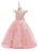 Flower Girl Dresses Jewel Neck Sleeveless Bows Formal Kids Pageant Dresses