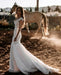 Elegant Sleeveless Mermaid Lace Wedding Dresses V-neck Design - Prom Dresses