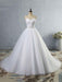 Elegant Spaghetti-Strap Lace Sashes Tulle Wedding Dresses - White / Floor Length - wedding dresses