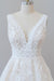 Elegant V-neck Appliques Tulle A-line Wedding Dress - Wedding Dresses