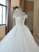 Elegant V-Neck Ball Gown Wedding Dresses Appliques Beaded Court Train - wedding dresses