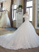 Elegant V-Neck Ball Gown Wedding Dresses Appliques Beaded Court Train - wedding dresses