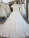 Elegant V-Neck Ball Gown Wedding Dresses Appliques Beaded Court Train - White / Long train - wedding dresses