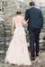 Elegant V-neck Sleeveless Cap Sleeves Floor-Length Wedding Dress - Wedding Dresses