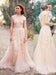 Elegant V-neck Sleeveless Cap Sleeves Floor-Length Wedding Dress - Wedding Dresses