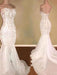 Elegant White V-Neck Mermaid Lace Wedding Dresses - wedding dresses