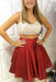 Elegant Wonderful Two Piece Open Back Short Homecoming with Sequined Mini Graduation Dress - Prom Dresses
