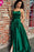 Emerald Green Spaghetti Strap Split Prom Sexy Long Evening Dress with Slit - Prom Dresses