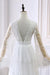 Empire Waist Long Sleeve Lace Tulle Wedding Dress - Wedding Dresses
