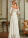 Evening Dress Bateau Neck Chiffon Floor Length Applique Social Dinner Dresses Party Gown