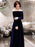 Evening Dresses Velvet Long Sleeve Off Shoulder Maxi Formal Gowns