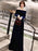 Evening Dresses Velvet Long Sleeve Off Shoulder Maxi Formal Gowns