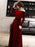 Evening Dresses Velvet Long Sleeve Off Shoulder Maxi Formal Gowns